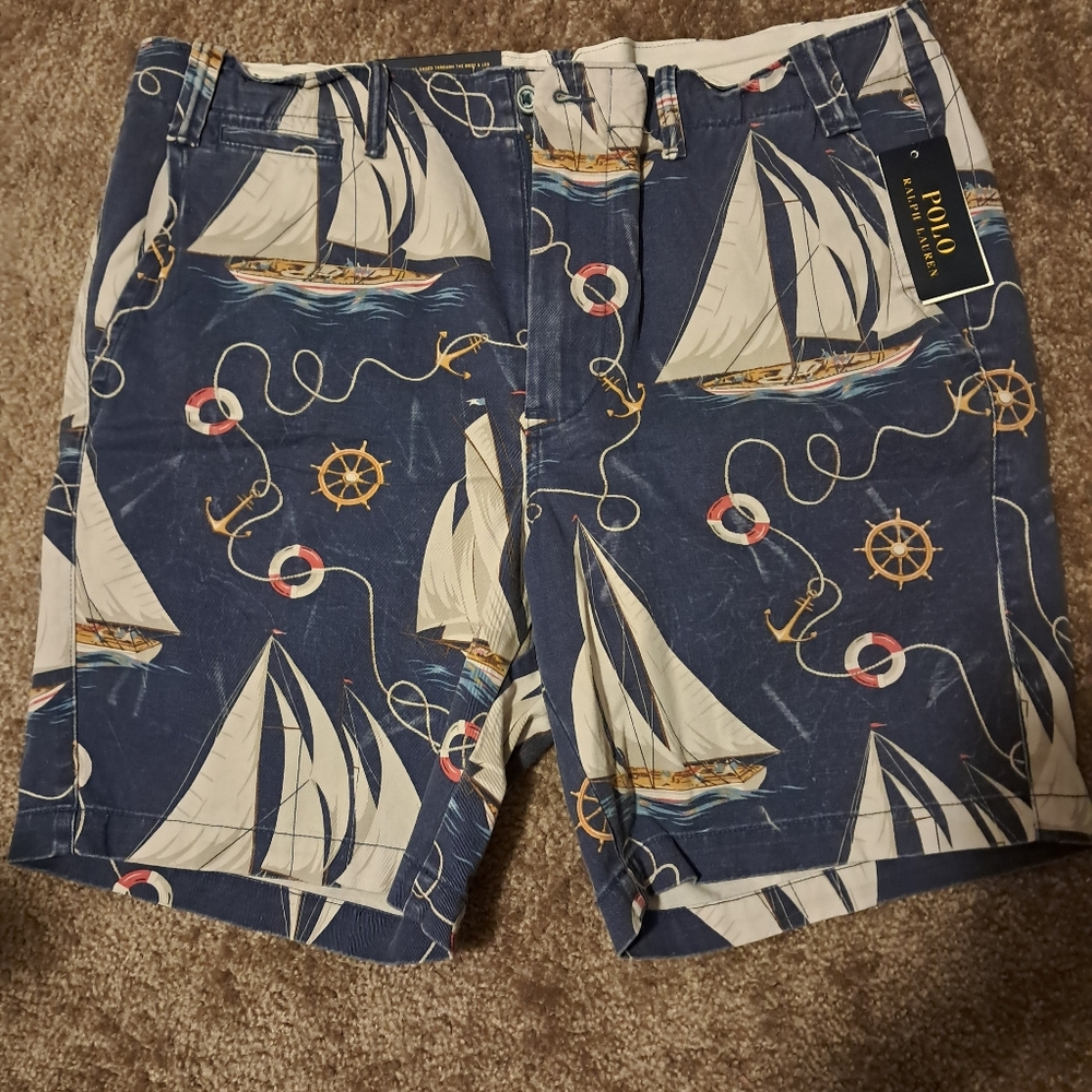 Ralph Lauren Blue Nautical Print Shorts